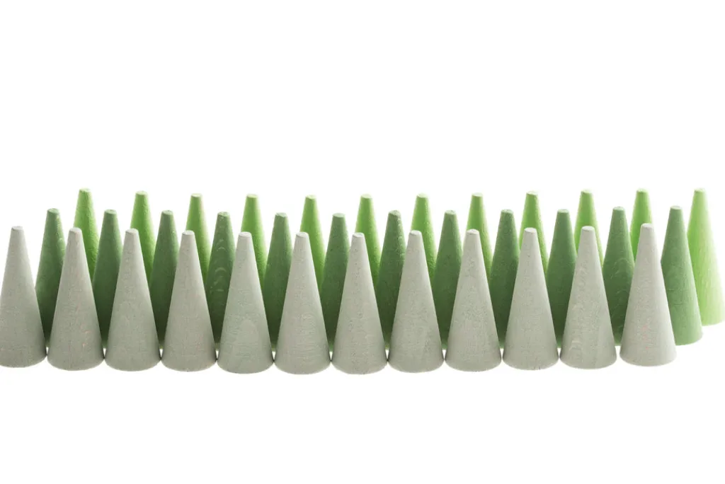 Grapat 36 groene cone elementen - houten Mandala - Discount