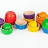 Grapat 12 houten kommetjes en 6 ballen - 6 kleuren - Discount