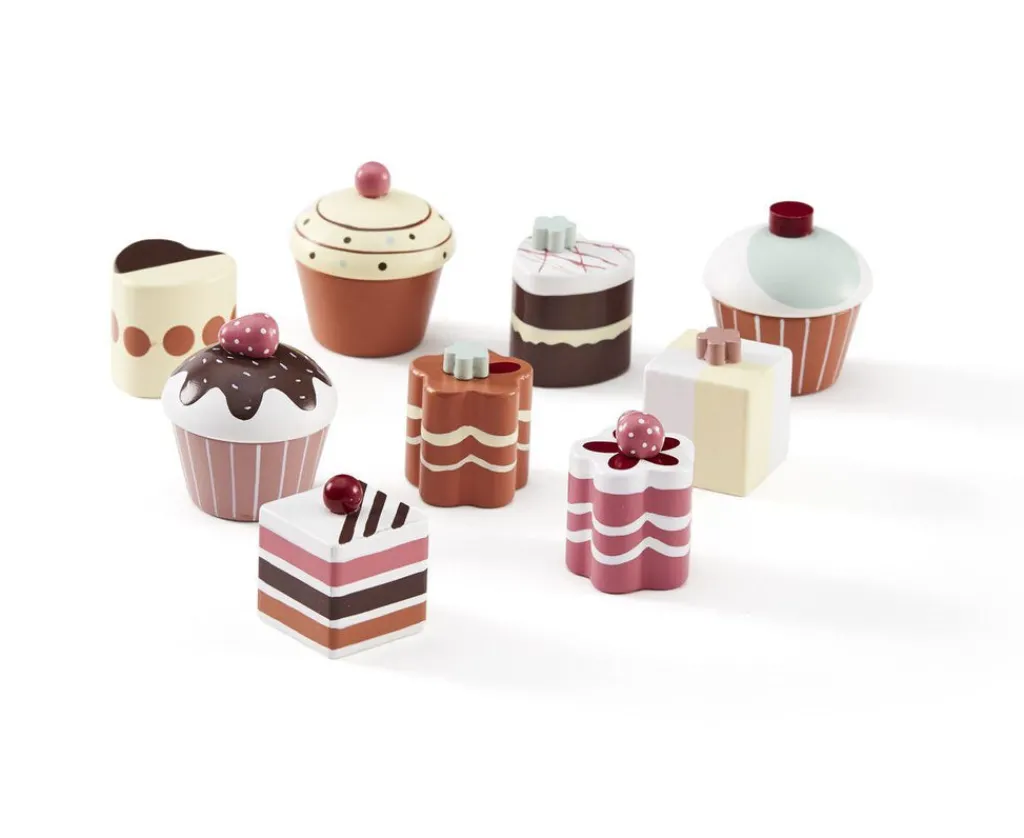 Kid's Concept 9 houten speelgoed taartjes - Discount