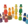 Grapat 12 houten tovenaars - Nins met hoeden - Sale