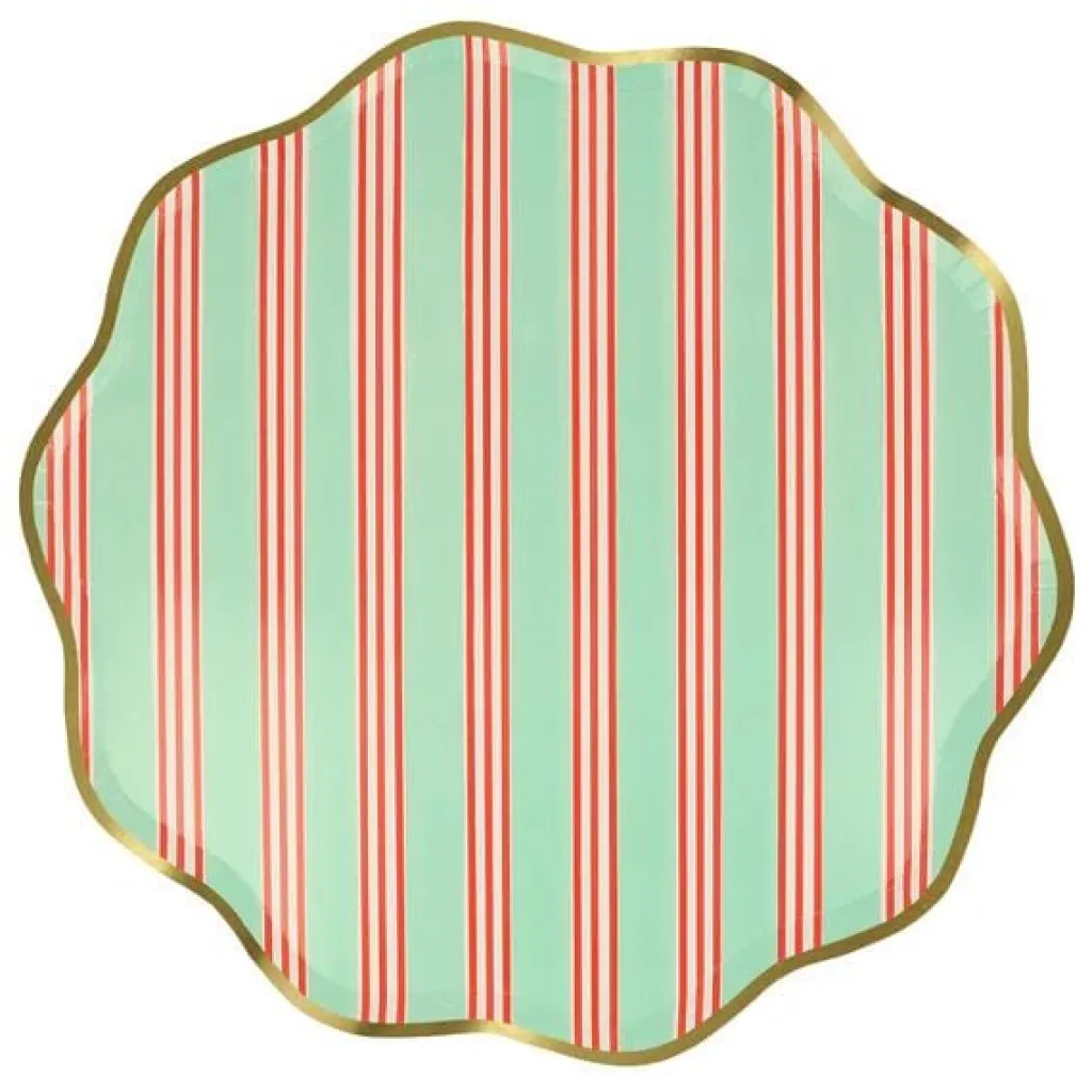 Meri Meri Assiettes - Rayures festives - Outlet