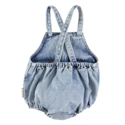Piupiuchick Baby romper - Washed light blue denim -