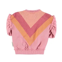 Piupiuchick Baby sweater Multicolor triangle - roze - Outlet