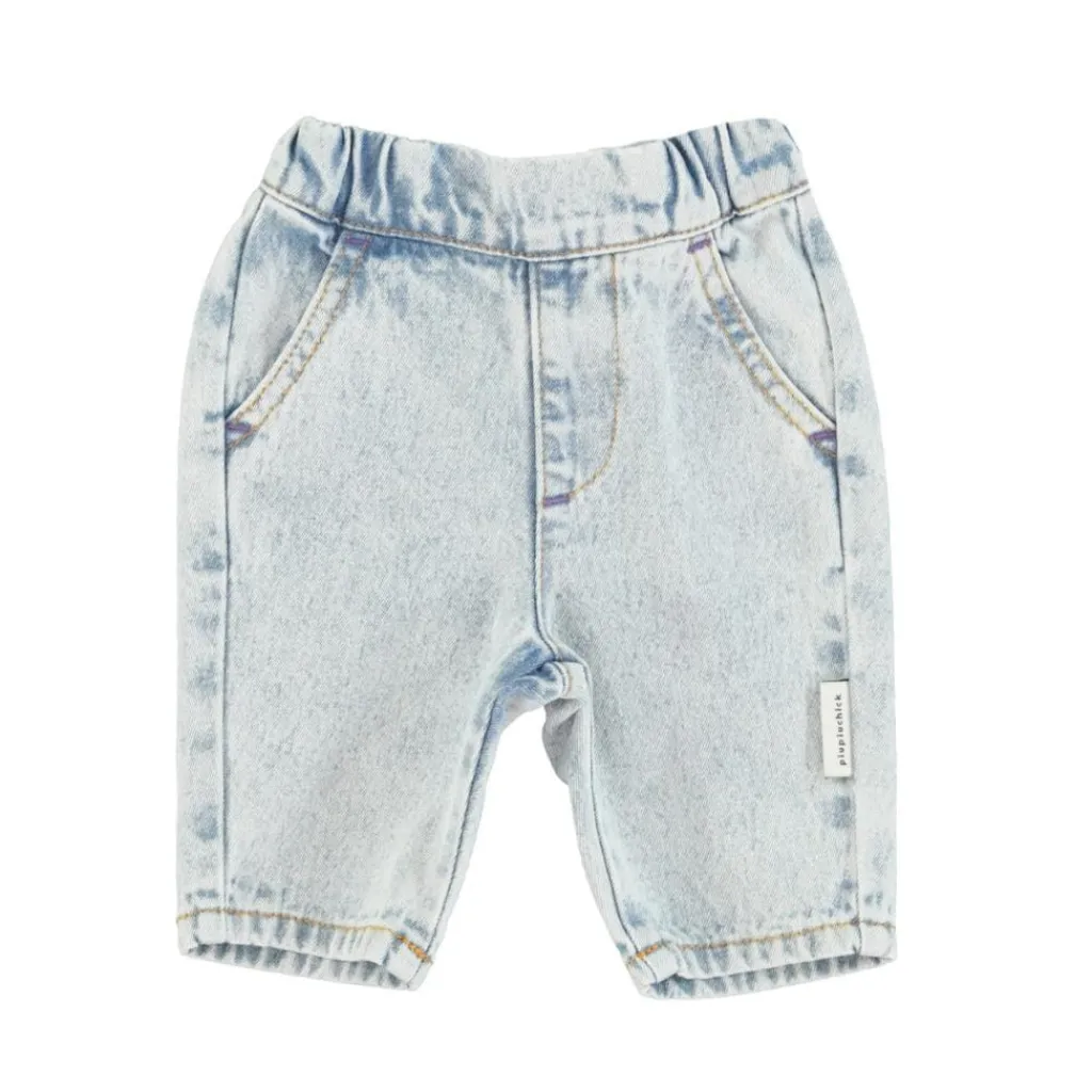 Piupiuchick Babybroek - washed blue denim -