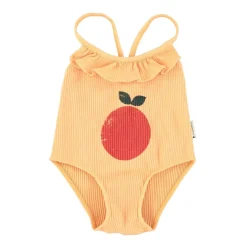 Piupiuchick Badpak met fronsjes - perzikroze met appelprint - Best