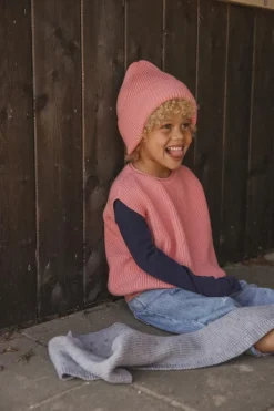 Hvid Beanie Fonzie Kids - Bubblegum - New