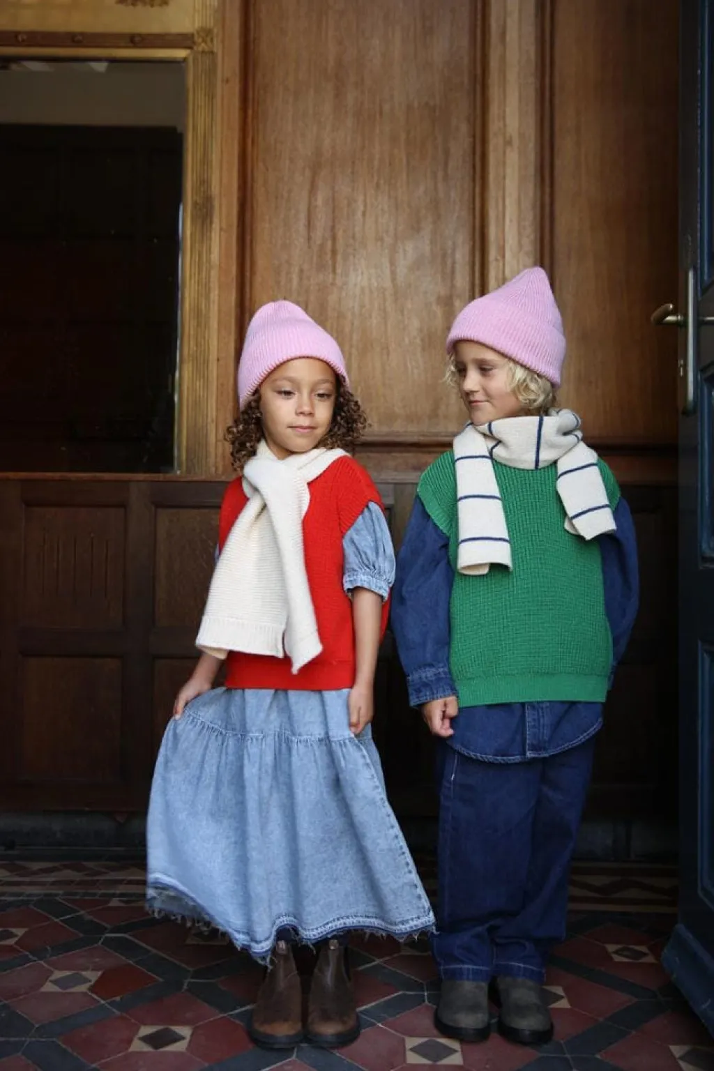 Hvid Beanie Fonzie Kids - Cotton candy - Clearance