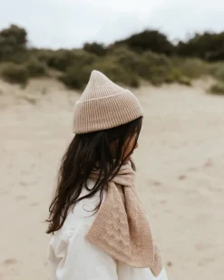 Hvid Beanie Fonzie Kids - Sand - New