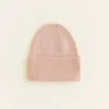 Hvid Beanie Fonzie Newborn - Apricot -