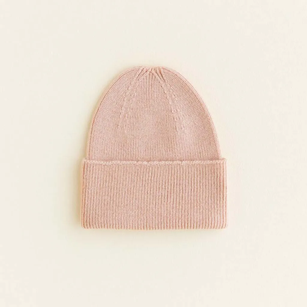Hvid Beanie Fonzie Newborn - Apricot -