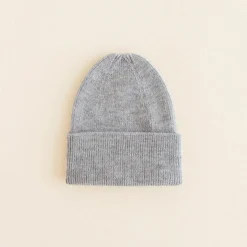 Hvid Beanie Fonzie Newborn - Grey Melange -