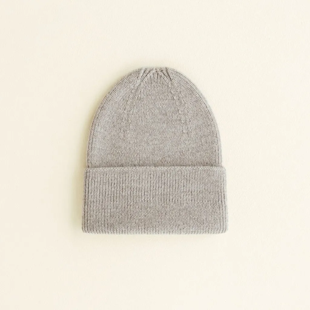 Hvid Beanie Fonzie Newborn - Pebble -
