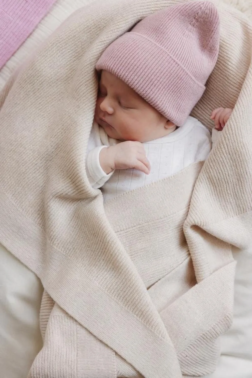 Hvid Beanie Fonzie Newborn - Powder - Online