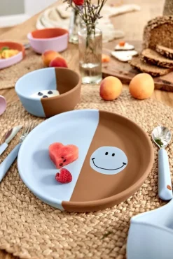Lässig Bestekset met siliconen handvat - Happy Rascals Smile Sky Blue - Hot