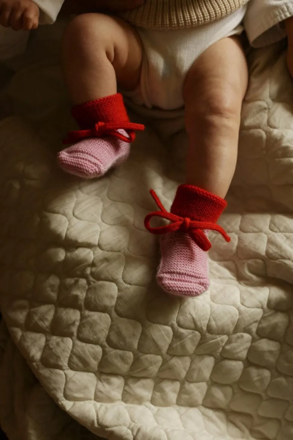 Hvid Booties - Cotton candy / Red - Discount