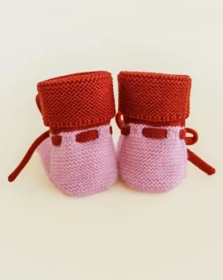 Hvid Booties - Cotton candy / Red - Discount