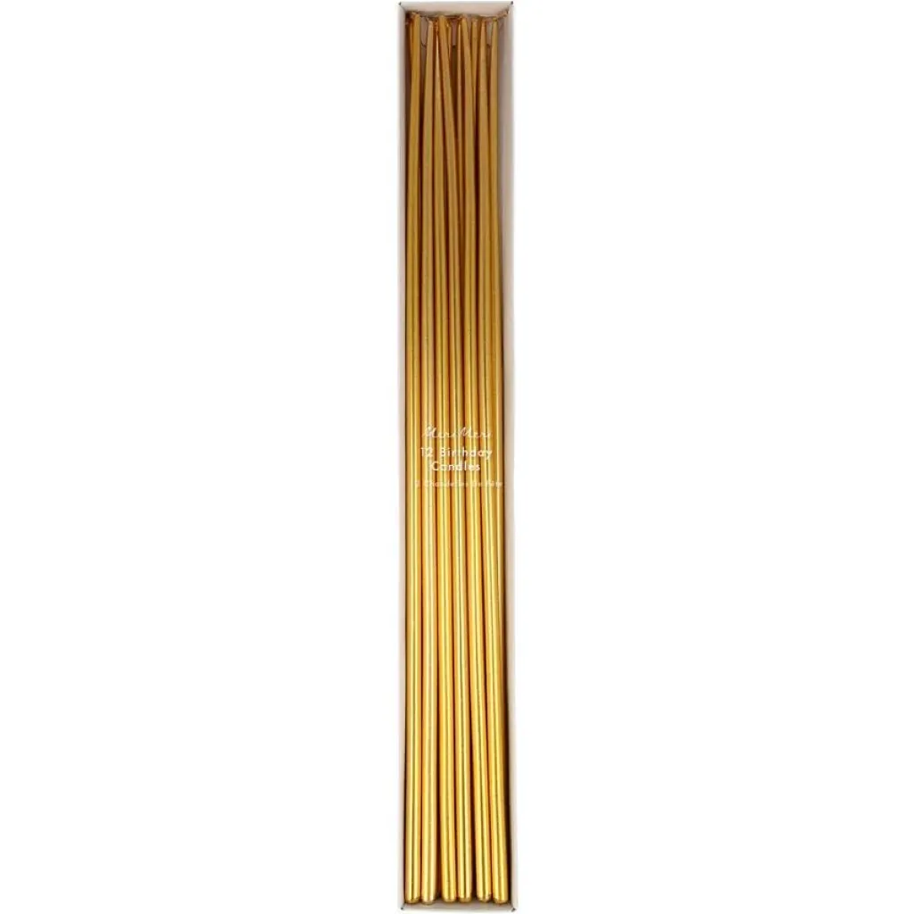 Meri Meri Bougies coniques longues dorées - 38cm - Sale