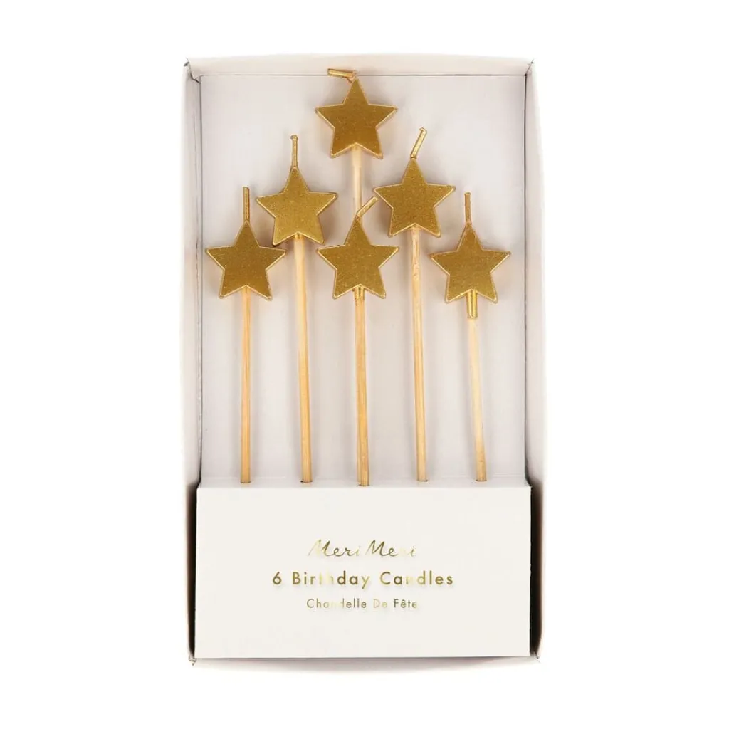 Meri Meri Bougies étoiles - Or - Best