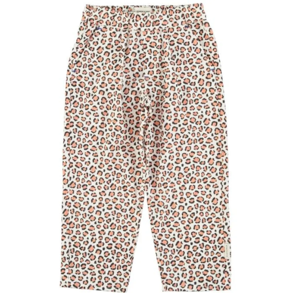 Piupiuchick Broek - ecru met luipaardprint - Discount