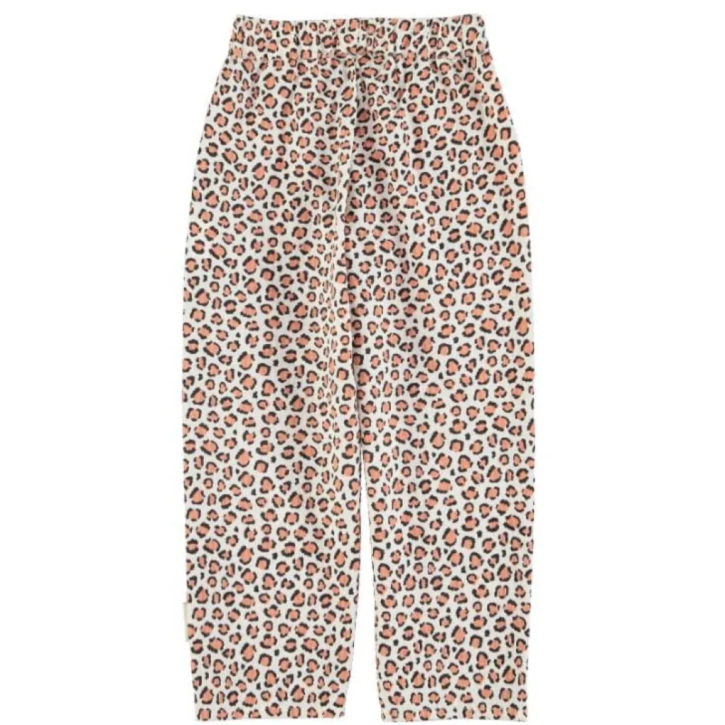 Piupiuchick Broek - ecru met luipaardprint - Discount