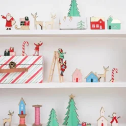 Meri Meri Calendrier de l'Avent en bois - Village festif - Discount