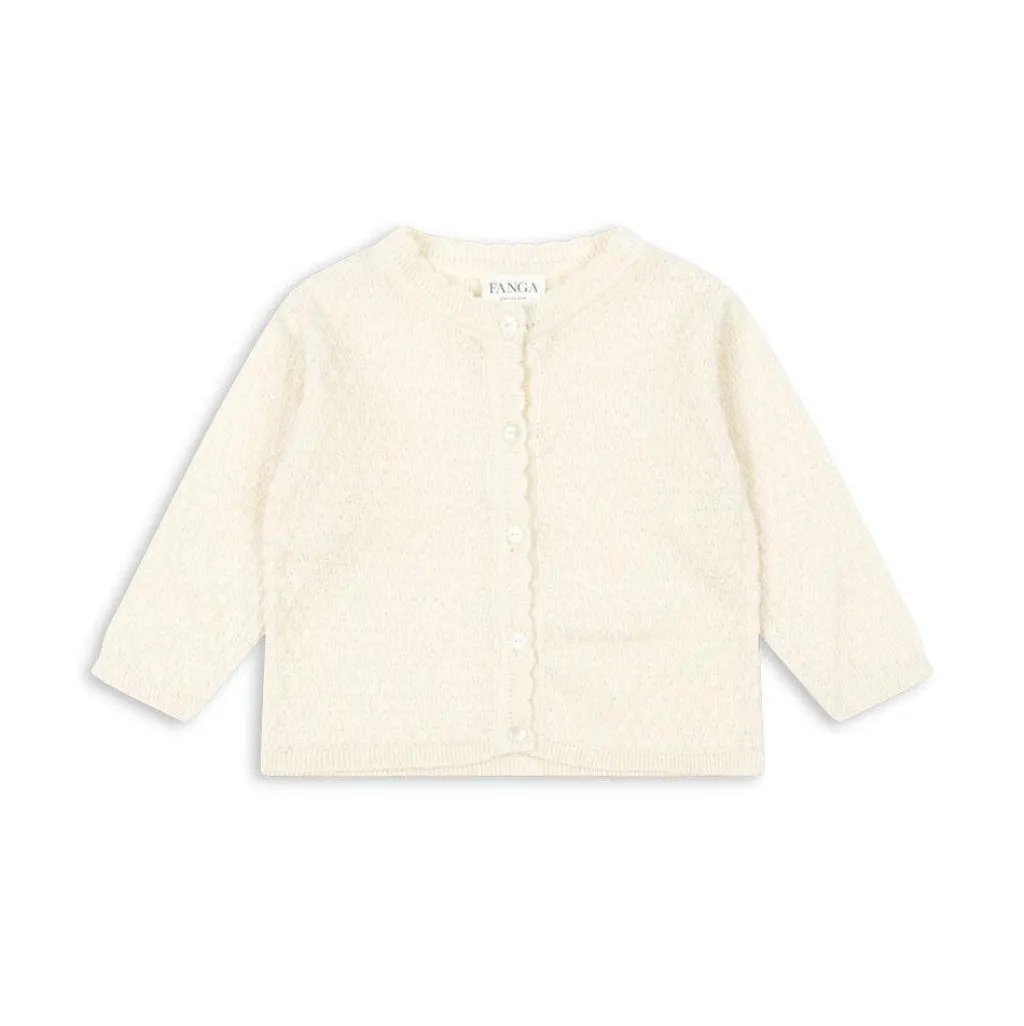 Fanga Fontana Cardigan Venti Pointelle - Antique White - Clearance