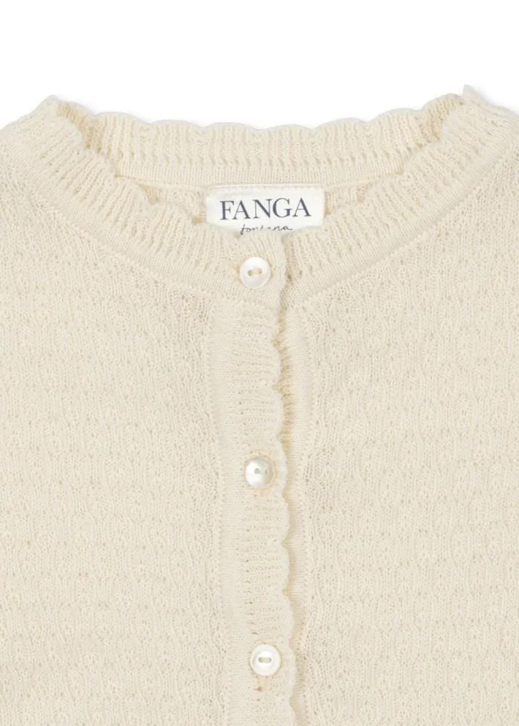 Fanga Fontana Cardigan Venti Pointelle - Antique White - Clearance