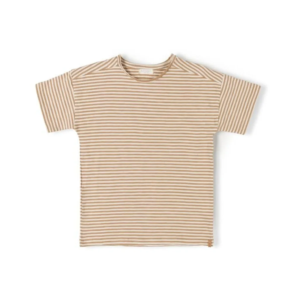 Nixnut Com Tshirt - Caramel Stripe -