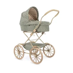 Konges Slojd Doll pram - Smoke pine check poppenwagen - Clearance