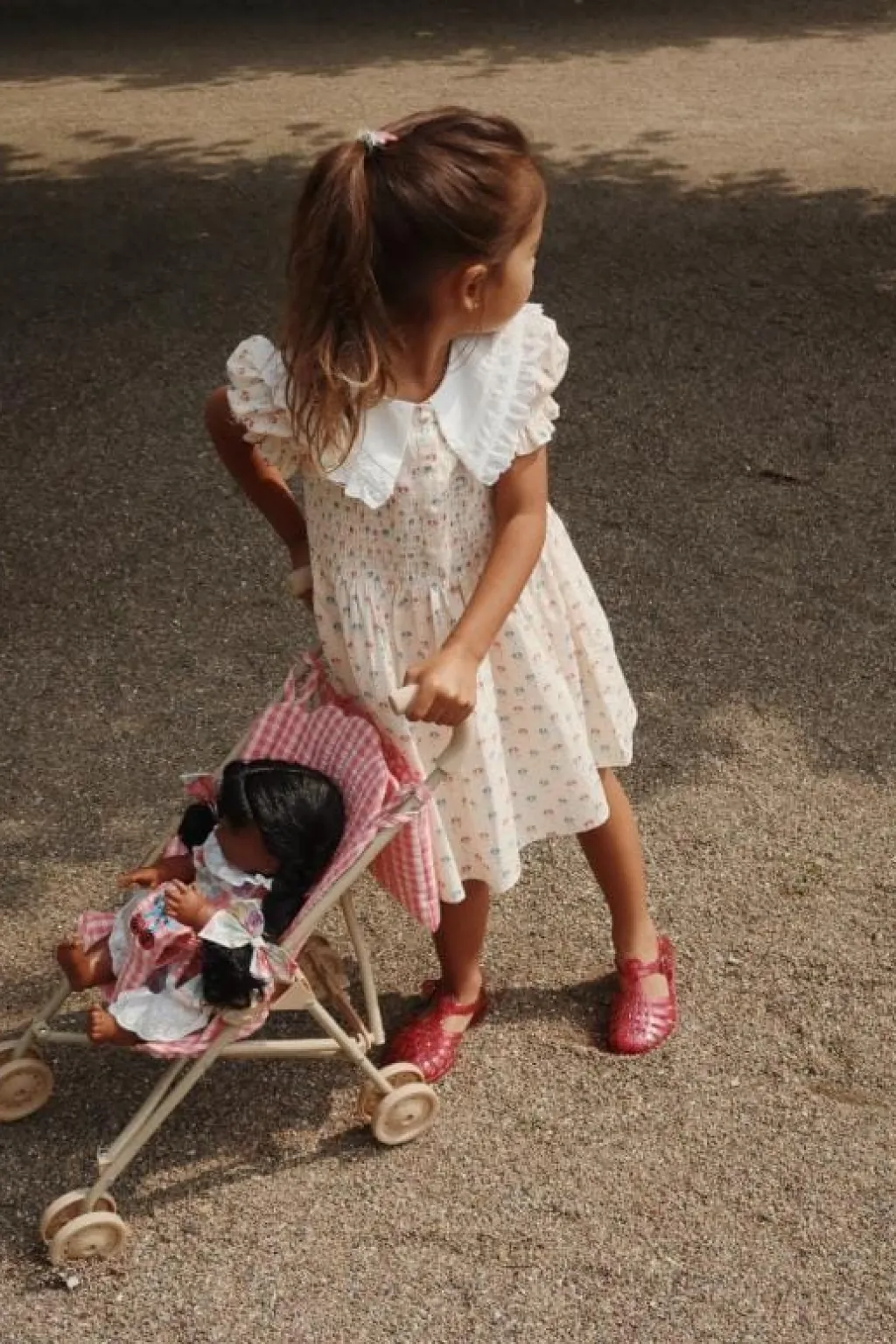 Konges Slojd Doll stroller - Bubblegum Check poppenwagen - Clearance
