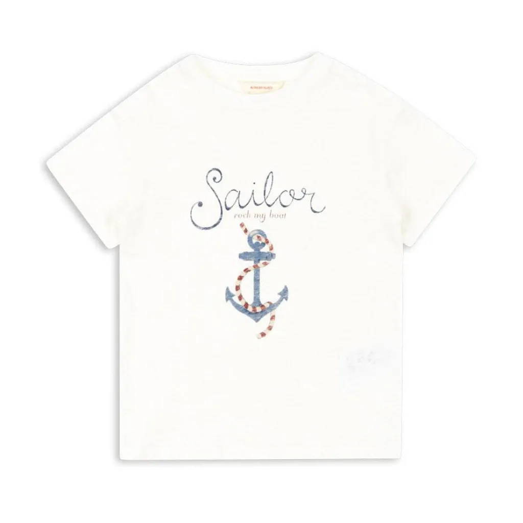 Konges Slojd Era T-shirt - Off white/Sailor -