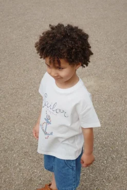 Konges Slojd Era T-shirt - Off white/Sailor -