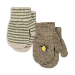 Konges Slojd Filla wanten - Lemon/Stripe - Hot