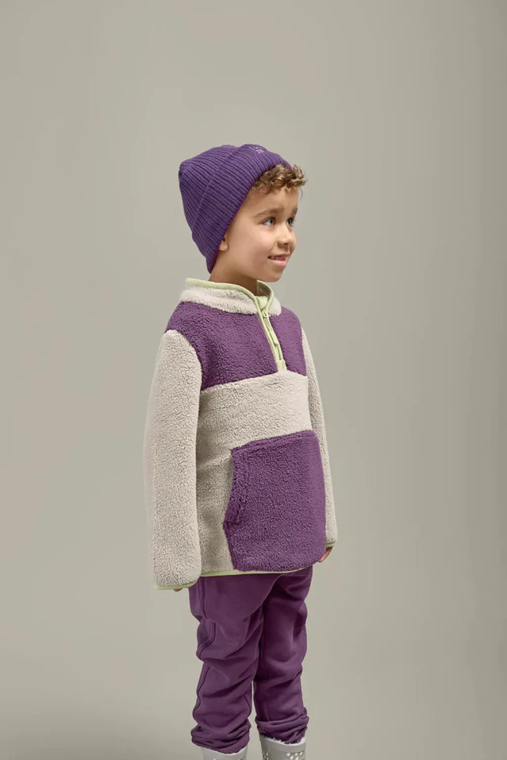 Grass & Air Fleece trui - Amethyst/Grey - Clearance