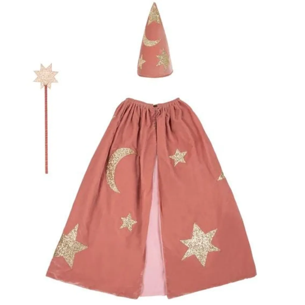 Meri Meri Fluwelen Tovenaarskostuum - Roze - Hot