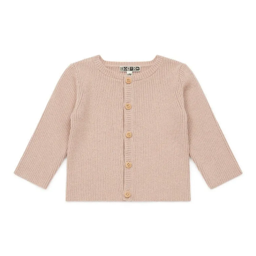 Bonton Gebreide cardigan baby - Rose - Discount