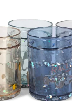 Konges Slojd Glitterbekers 4-pack - Blue mix -