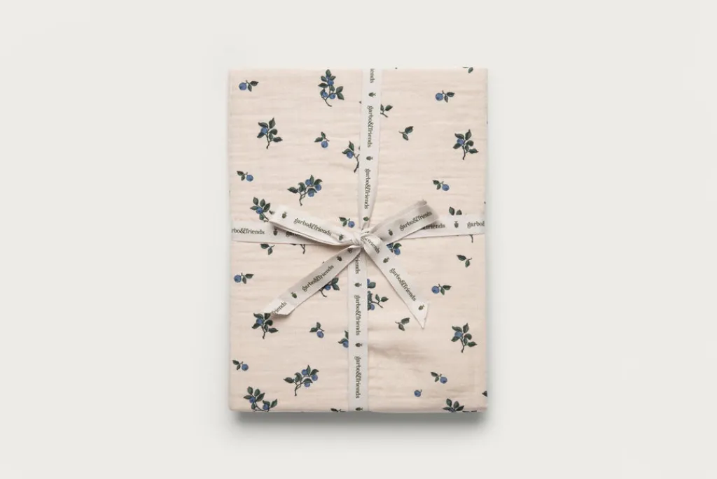 Garbo & Friends Hoeslaken 60x120 cm - muslin fitted sheet junior - Blueberry - Hot