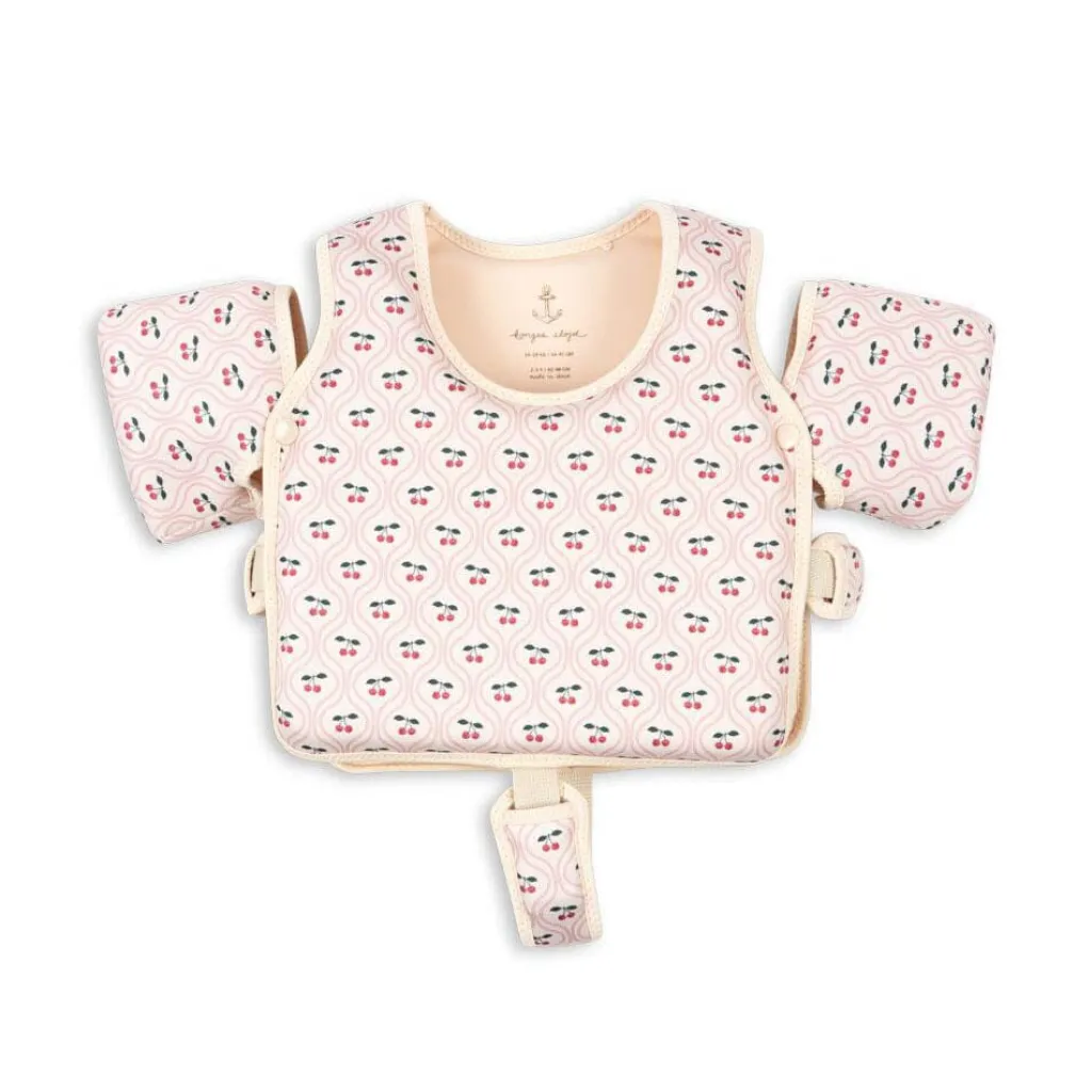 Konges Slojd Hollis zwemvest met zwembandjes - Cherry pink motif - New