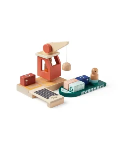 Kid's Concept Houten haven met containerschip en kraan - Discount