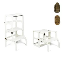 Ette Tete Houten leertoren Step'n sit - Wit met koper - New