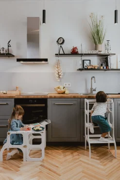 Ette Tete Houten leertoren Step'n sit - Grijs met zilver - Best