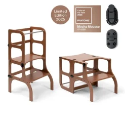 Ette Tete Houten leertoren Step'n sit - Mocha Mousse met zwart - Sale