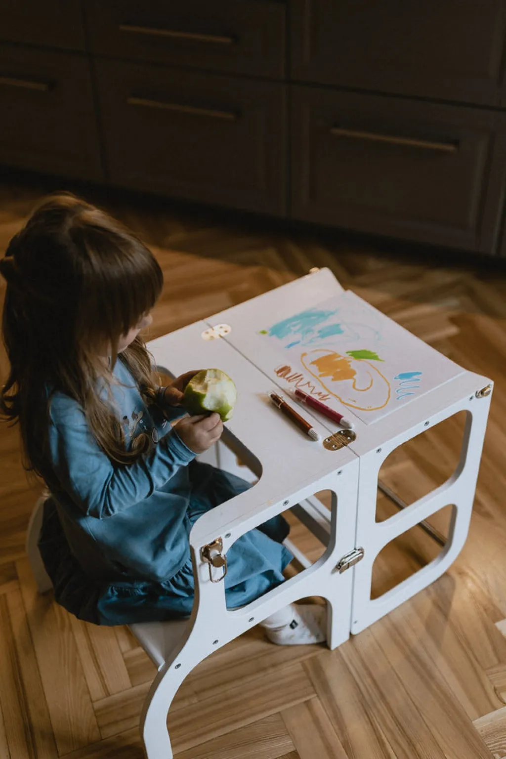 Ette Tete Houten leertoren Step'n sit - Wit met zilver - Online