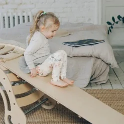 KateHaa Houten rocker Klimboog Original met glijbaan - Natural - Sale