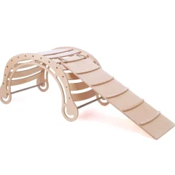 KateHaa Houten rocker Klimboog XXL met glijbaan - Natural -