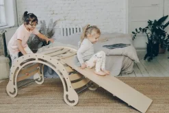 KateHaa Houten rocker Klimboog XXL met glijbaan - Natural -