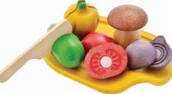 PlanToys Houten speelgoed groenten set met snijplank - Clearance