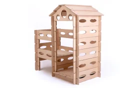 KateHaa Houten Speelhuisje Bouwen & Spelen met glijbaan en trappen - Outlet
