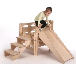 KateHaa Houten Speelhuisje Bouwen & Spelen met glijbaan en trappen - Outlet